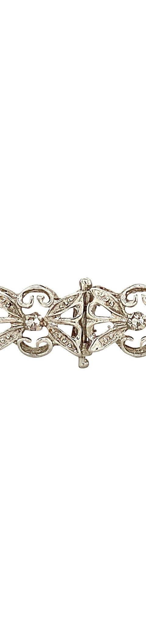 Vintage 18K White Gold Bracelet with Diamond 18 cm